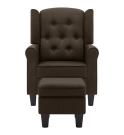 Fauteuil avec repose-pied Marron Tissu