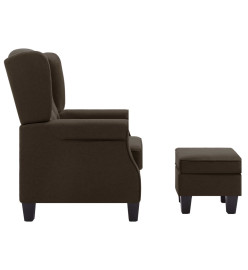 Fauteuil avec repose-pied Marron Tissu