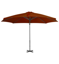 Parasol déporté avec mât en aluminium Terre cuite 300 cm