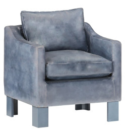 Fauteuil Gris Cuir véritable