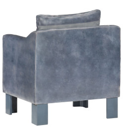 Fauteuil Gris Cuir véritable