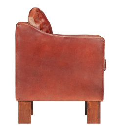 Fauteuil Marron foncé Cuir véritable