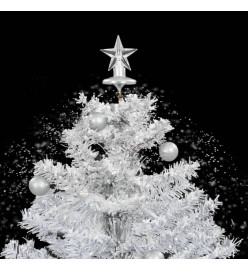 Arbre de Noël neigeux avec base de parapluie Blanc 75 cm