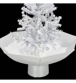 Arbre de Noël neigeux avec base de parapluie Blanc 75 cm