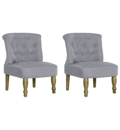 Chaises françaises lot de 2 gris clair tissu