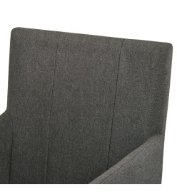 Chaises à manger avec accoudoirs lot de 2 taupe tissu