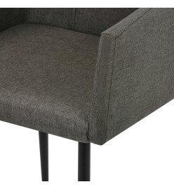 Chaises à manger avec accoudoirs lot de 2 taupe tissu