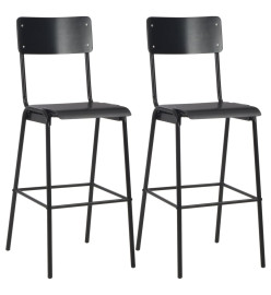 Mobilier de bar 3 pcs Acier Noir