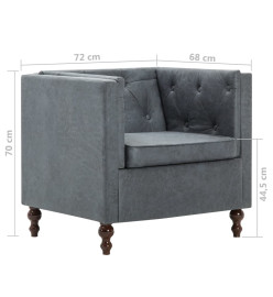 Ensemble de canapés 2 pcs Revêtement en tissu Gris