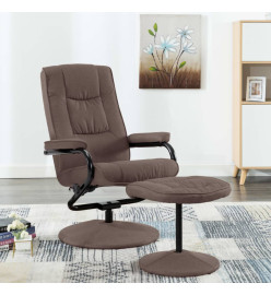 Fauteuil inclinable avec repose-pied Marron Tissu