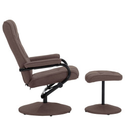 Fauteuil inclinable avec repose-pied Marron Tissu