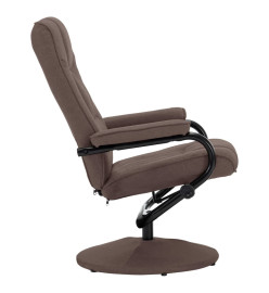 Fauteuil inclinable avec repose-pied Marron Tissu