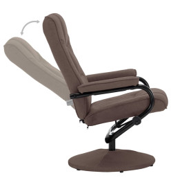 Fauteuil inclinable avec repose-pied Marron Tissu