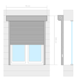 Volet roulant aluminium 70x100 cm anthracite
