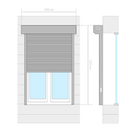 Volet roulant aluminium 100x210 cm blanc