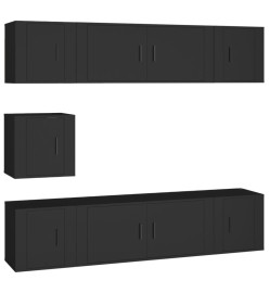 Ensemble de meubles TV 7 pcs Noir Bois d'ingénierie