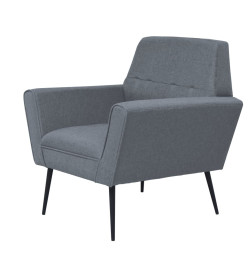 Fauteuil Gris clair Acier et tissu