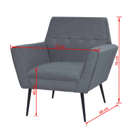 Fauteuil Gris clair Acier et tissu