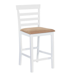 Chaises de bar lot de 2 blanc tissu