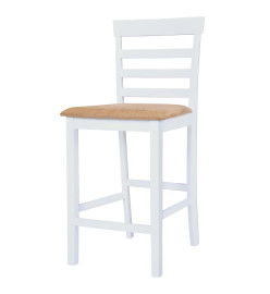 Chaises de bar lot de 2 blanc tissu