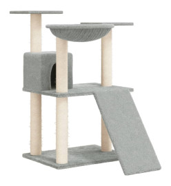 Arbre à chat avec griffoirs en sisal Gris clair 83 cm