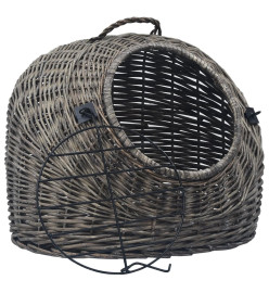 Cage de transport pour chats Gris 45x35x35 cm Saule naturel