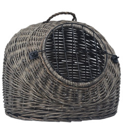 Cage de transport pour chats Gris 45x35x35 cm Saule naturel