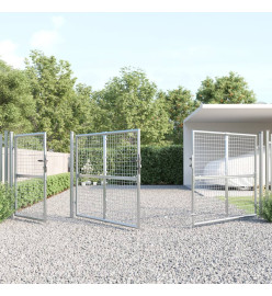 Portal de jardin maille argenté 400x175 cm acier galvanisé