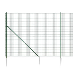 Clôture en treillis métallique et piquet d'ancrage vert 1,8x10m