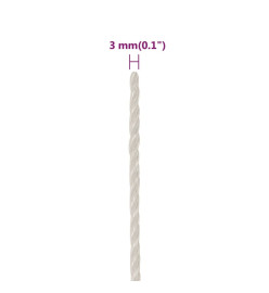 Corde de travail Blanc 3 mm 100 m polypropylène