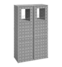 Poteaux à panier de gabion 2 pcs 50x50x180 cm Fer