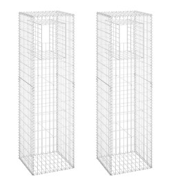 Poteaux à panier de gabion 2 pcs 50x50x180 cm Fer