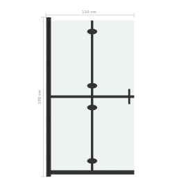 Paroi de douche pliable Verre ESG dépoli 110x190 cm