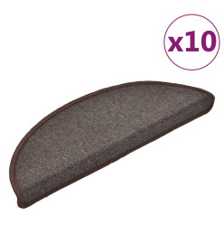 Tapis d'escalier 10 pcs 65x24x4 cm Marron café