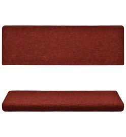 Tapis de marches d'escalier 10pcs Bordeaux 65x21x4cm Aiguilleté