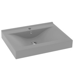 Lavabo avec trou de robinet Gris clair mat 60x46 cm Céramique