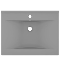 Lavabo avec trou de robinet Gris clair mat 60x46 cm Céramique