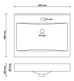 Lavabo avec trou de robinet Gris clair mat 60x46 cm Céramique