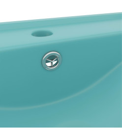 Lavabo avec trou de robinet Vert clair mat 60x46 cm Céramique