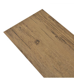 Planches de plancher PVC Non auto-adhésif 4,46 m² Marron noyer