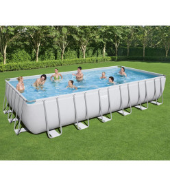 Bestway Ensemble de piscine Power Steel Rectangulaire 732x366x132 cm