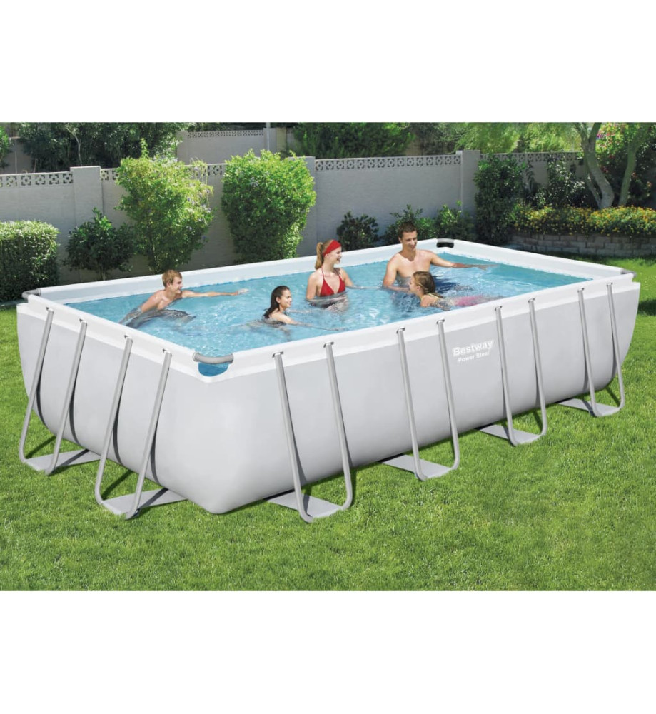 Bestway Ensemble de piscine rectangulaire Power Steel 549x274x122 cm