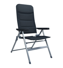 Chaises de jardin inclinables 2 pcs Aluminium Noir