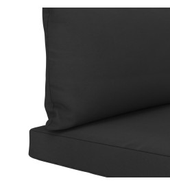 Coussins de canapé en palette 2 pcs noir tissu