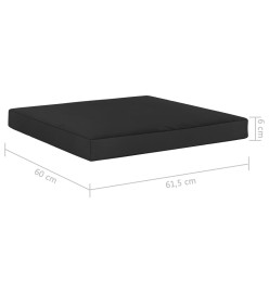 Coussins de canapé en palette 2 pcs noir tissu