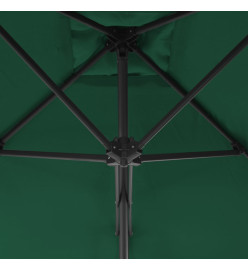 Parasol d'extérieur avec mât en acier 300 cm Vert