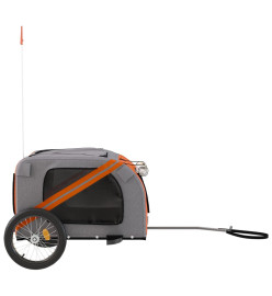 Remorque de vélo pour chien orange et noir tissu oxford et fer