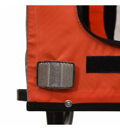 Remorque de vélo pour chien orange et noir tissu oxford et fer