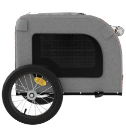 Remorque de vélo pour chien orange et gris tissu oxford et fer