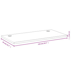 Dessus de bureau 110x55x2,5 cm bambou